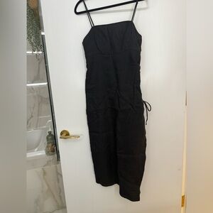 Elegant Black Linen Dress
